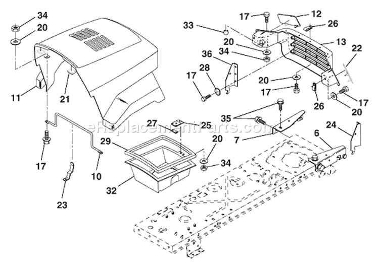 Page I Diagram and Parts List for LT125 LT 125 HE12536B -954170001 -1996-10 Husqvarna Lawn Tractor