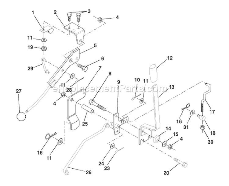 Page K Diagram and Parts List for LT125 LT 125 HE12536C -954170001 -1998-10 Husqvarna Lawn Tractor