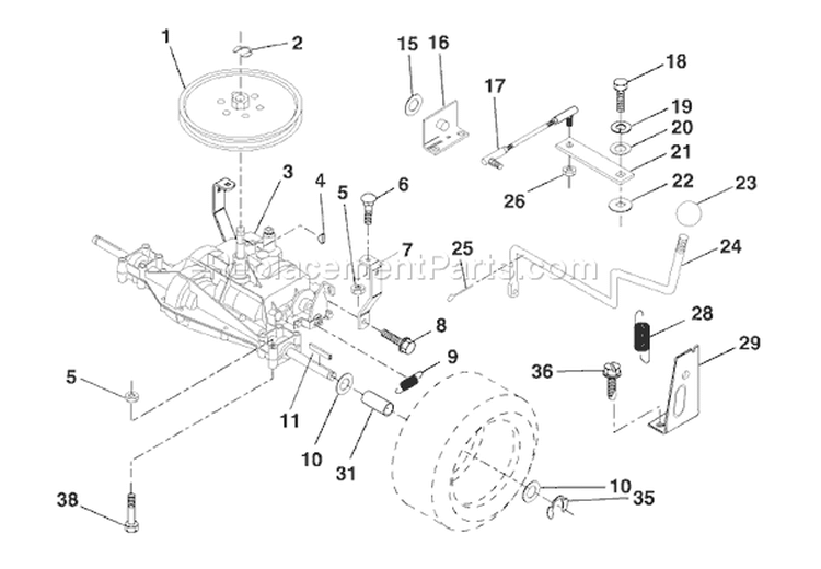 Page O Diagram and Parts List for LT125 LT 125 HE12536C -954170001 -1998-10 Husqvarna Lawn Tractor