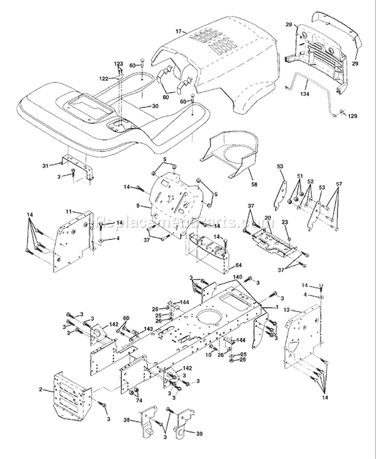 Page A Diagram and Parts List for LT130 LT 130 1997-12 Husqvarna Lawn Tractor