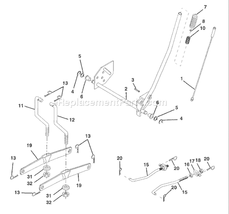 Page G Diagram and Parts List for LT130 LT 130 1997-12 Husqvarna Lawn Tractor