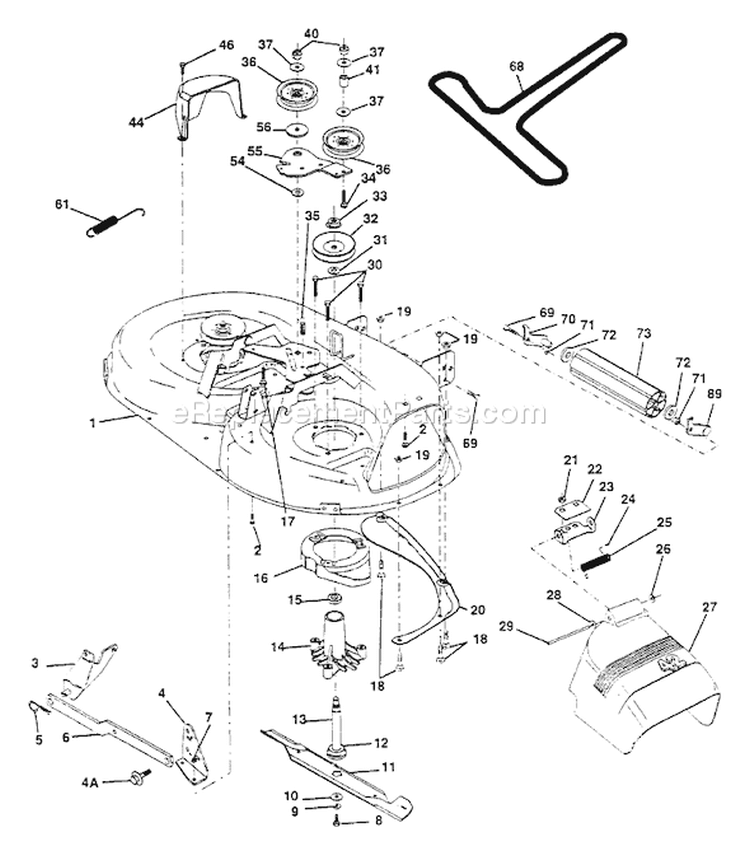 Page A Diagram and Parts List for LT140 LT 140 HU4H42A -954000512 -1993-01 Husqvarna Lawn Tractor