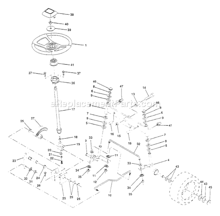 Page J Diagram and Parts List for LT140 LT 140 HU4H42A -954000512 -1993-01 Husqvarna Lawn Tractor