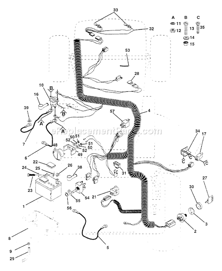 Page F Diagram and Parts List for LT140 LT 140 HU4H42A -954000512 -1993-01 Husqvarna Lawn Tractor