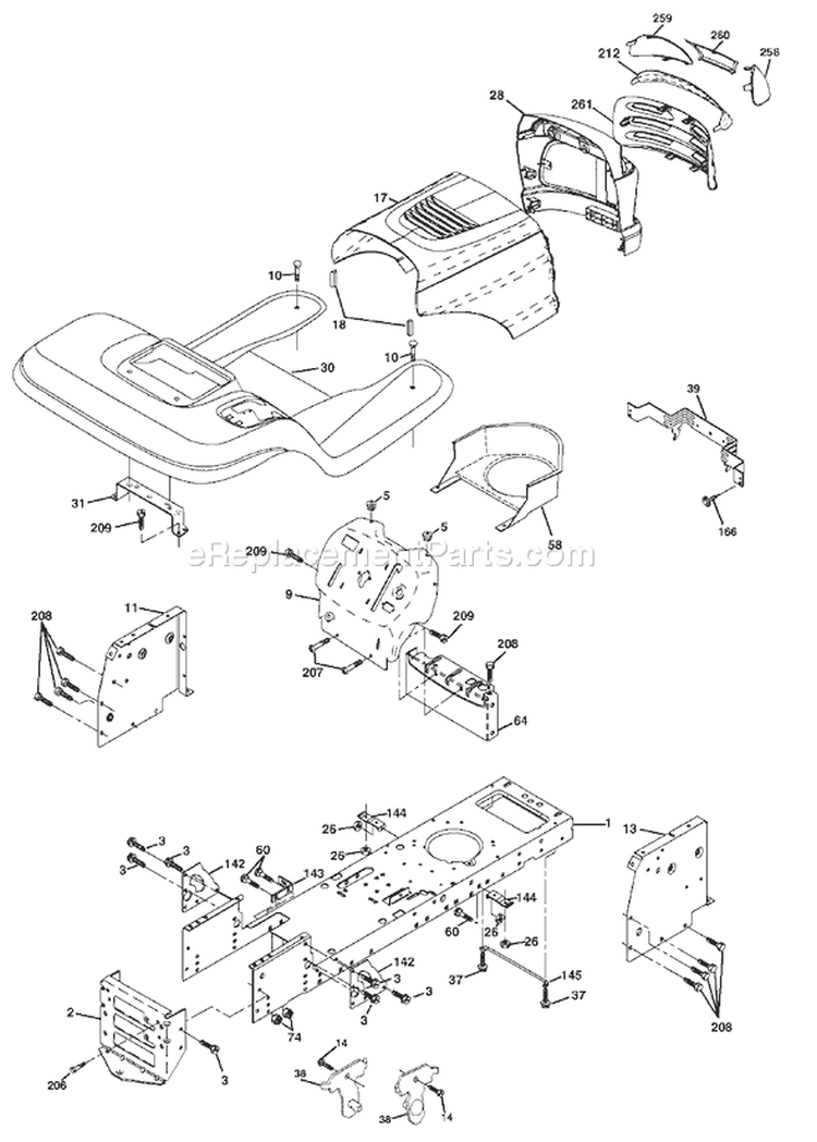 Page A Diagram and Parts List for LT1538D LT 1538 D 954569776 -2003-01 Husqvarna Lawn Tractor