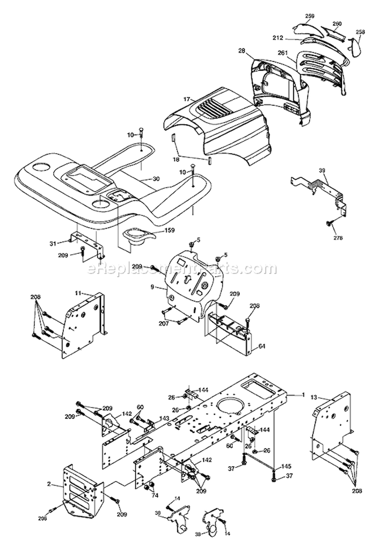 Page A Diagram and Parts List for LT16542 LT 16542 96013001900 -2006-02 Husqvarna Lawn Tractor