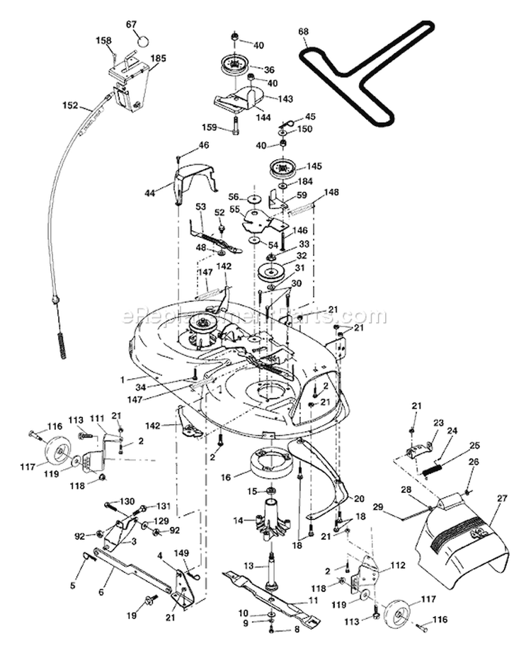 Page F Diagram and Parts List for LT16542 LT 16542 96013001900 -2006-02 Husqvarna Lawn Tractor