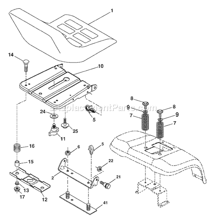 Page H Diagram and Parts List for LT16542 LT 16542 96013001900 -2006-02 Husqvarna Lawn Tractor