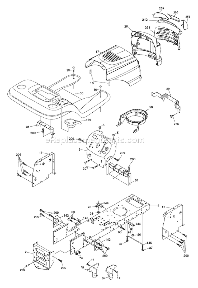Page A Diagram and Parts List for LT18542 LT 18542 96013000400 -2006-03 Husqvarna Lawn Tractor