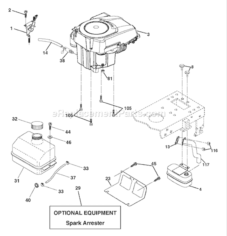 Page E Diagram and Parts List for LT18542 LT 18542 96013000400 -2006-03 Husqvarna Lawn Tractor