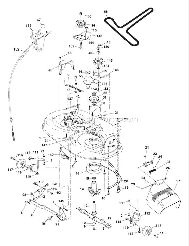 Page F Diagram and Parts List for LT18542 LT 18542 96013000400 -2006-03 Husqvarna Lawn Tractor