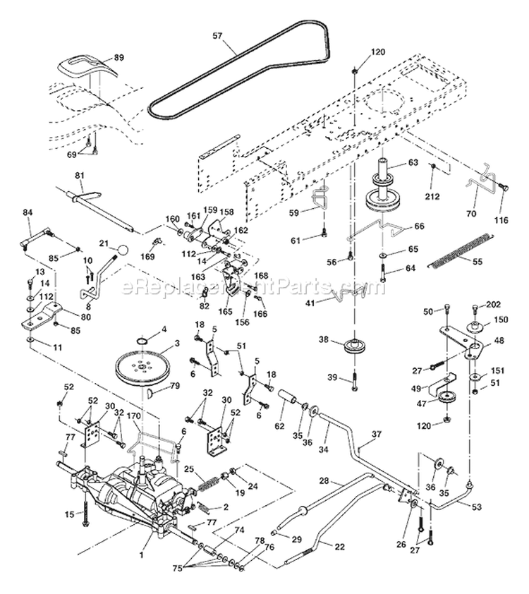 Page C Diagram and Parts List for LT18542B LT 18542 B 954571748 -2004-02 Husqvarna Lawn Tractor