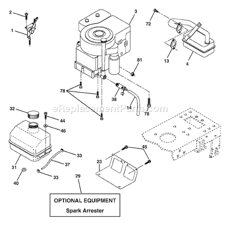 Page E Diagram and Parts List for LT18542B LT 18542 B 954571748 -2004-02 Husqvarna Lawn Tractor
