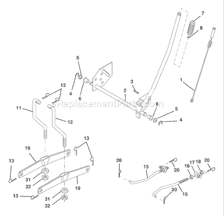 Page G Diagram and Parts List for LT18542B LT 18542 B 954571748 -2004-02 Husqvarna Lawn Tractor