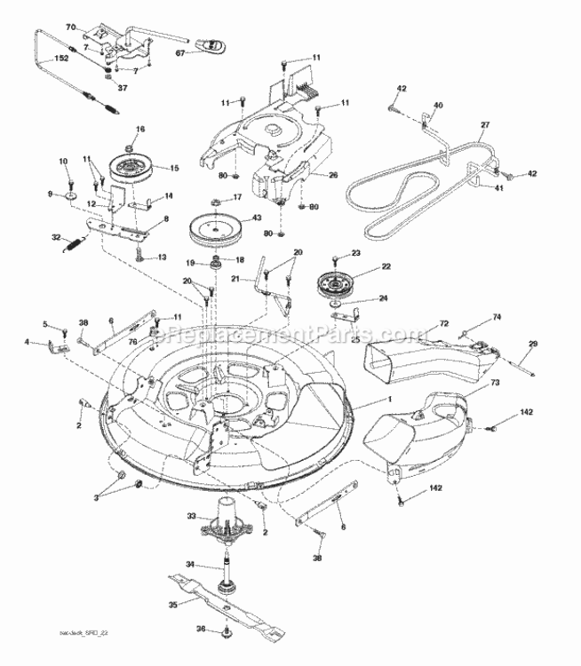 Mower_Deck__Cutting_Deck Diagram and Parts List for LZ11577RB 2010-09 Husqvarna Lawn Tractor