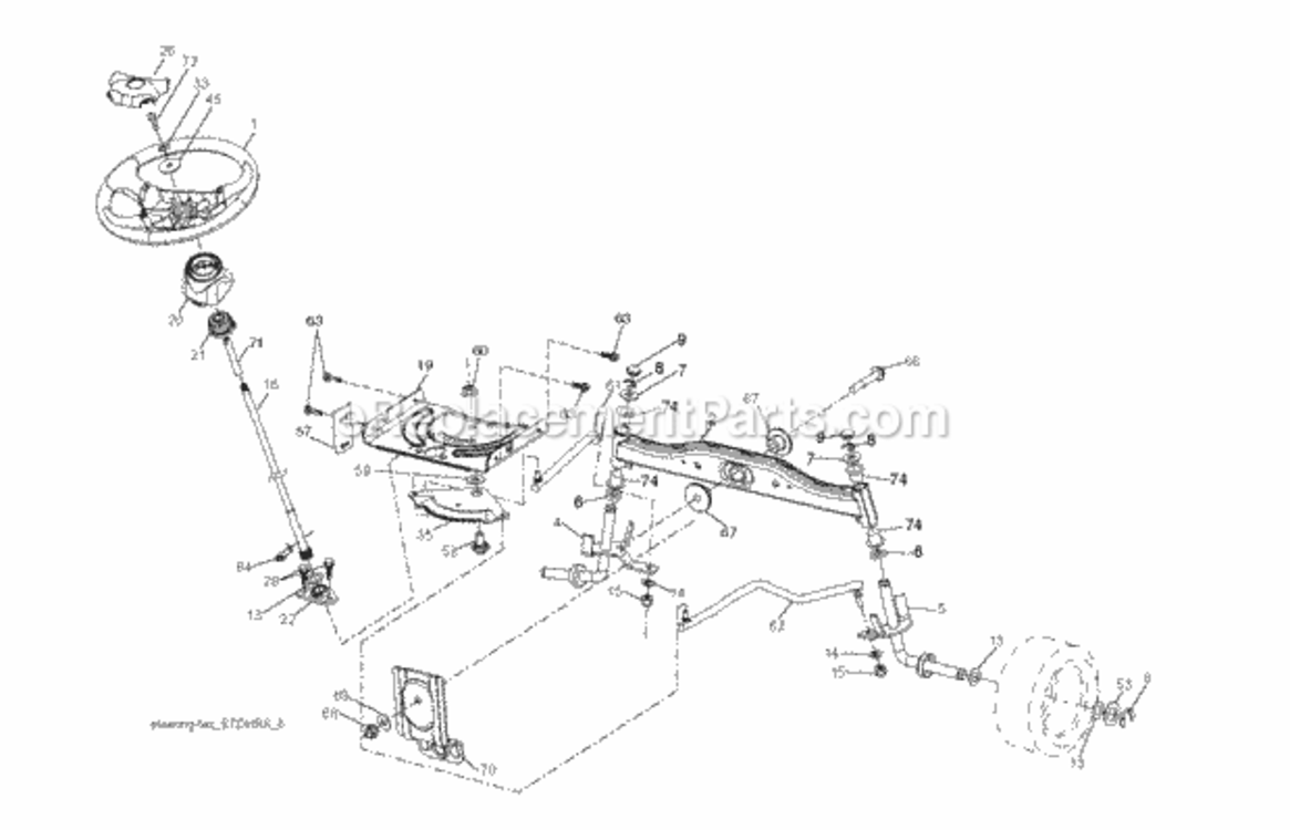 Page J Diagram and Parts List for LZ11577 2010-09 Husqvarna Lawn Tractor