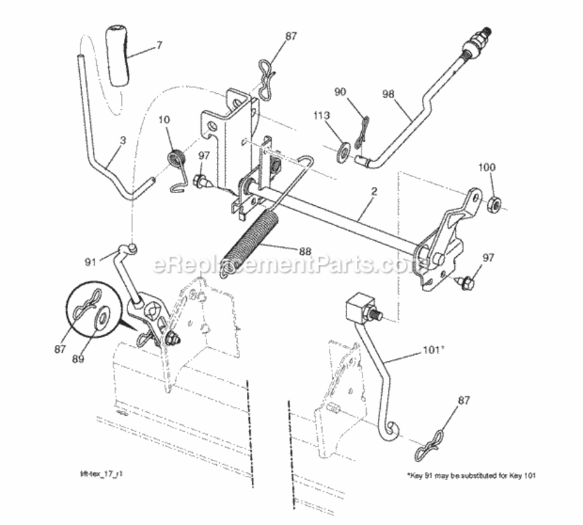 Page H Diagram and Parts List for LZ11577 2010-09 Husqvarna Lawn Tractor