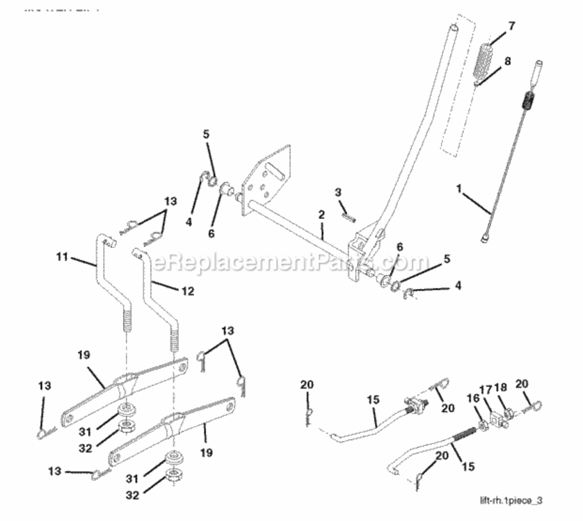 Mower_Lift__Deck_Lift Diagram and Parts List for LZ12597RB 2010-09 Husqvarna Lawn Tractor