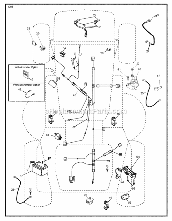Electrical Diagram and Parts List for LZ12597RB 2011-11 Husqvarna Lawn Tractor