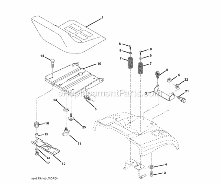 Seat Diagram and Parts List for LZ175H107RBK 2012-11 Husqvarna Lawn Tractor