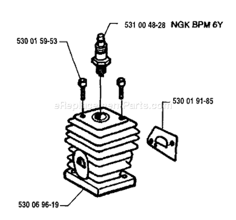 Page E Diagram and Parts List for MONDO 1995-03 Husqvarna Trimmer