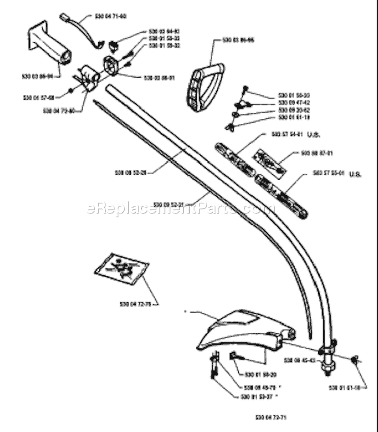 Page F Diagram and Parts List for MONDO 1995-03 Husqvarna Trimmer