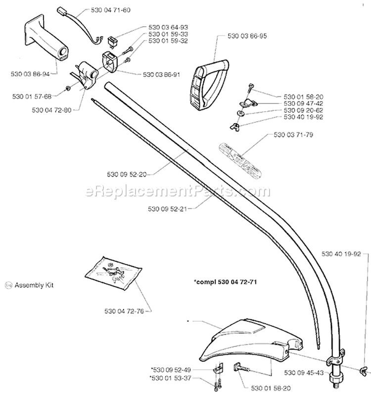 Page G Diagram and Parts List for MONDO 1997-04 Husqvarna Trimmer