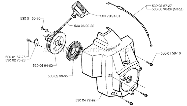Page N Diagram and Parts List for MONDO 1997-04 Husqvarna Trimmer