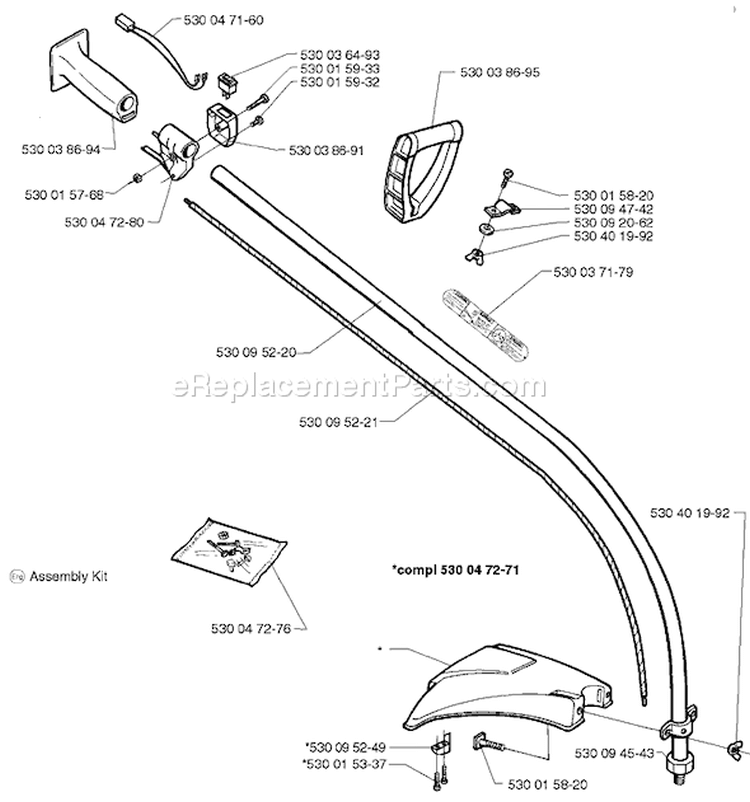 Page G Diagram and Parts List for MONDO Max 1997-04 Husqvarna Trimmer