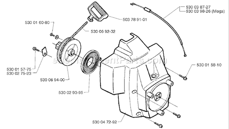 Page N Diagram and Parts List for MONDO Mega 1997-04 Husqvarna Trimmer