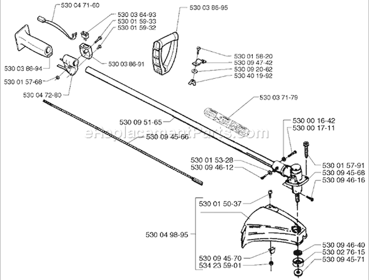 Page H Diagram and Parts List for MONDO 1997-04 Husqvarna Trimmer