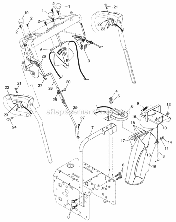 Control_PanelDischarge_Chute Diagram and Parts List for P10530ESA 2002 Husqvarna Snow Blower
