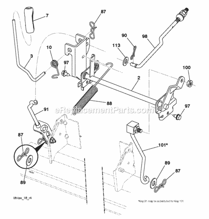 Page H Diagram and Parts List for P11577HRB 2010-09 Husqvarna Lawn Tractor