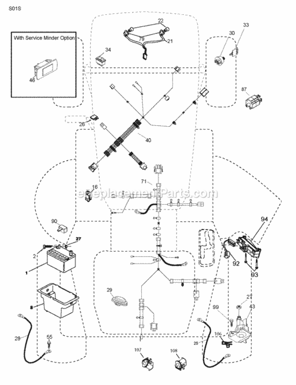 Page E Diagram and Parts List for P11577RB 2010-09 Husqvarna Lawn Tractor