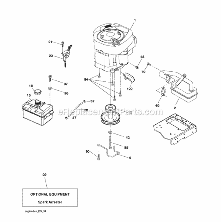 Page F Diagram and Parts List for P11577RB 2010-09 Husqvarna Lawn Tractor