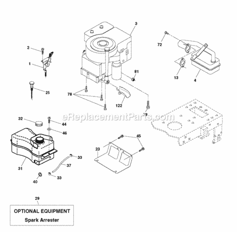 Page E Diagram and Parts List for P11597 2010-09 Husqvarna Lawn Tractor
