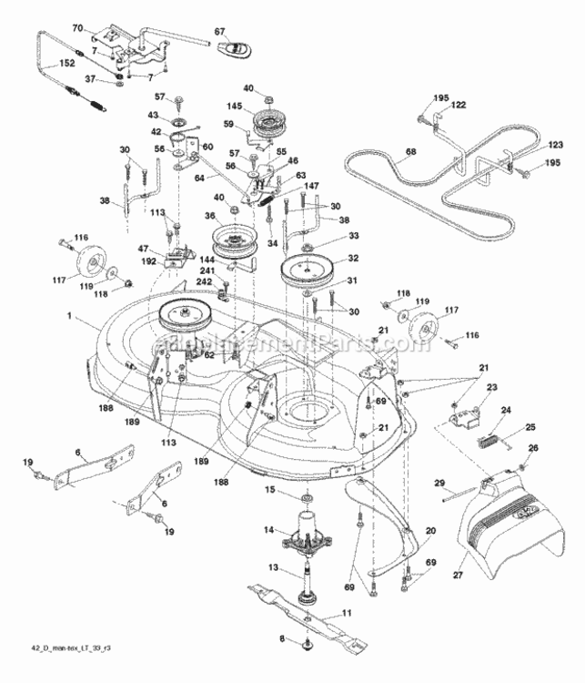 Page F Diagram and Parts List for P125107H 2010-09 Husqvarna Lawn Tractor