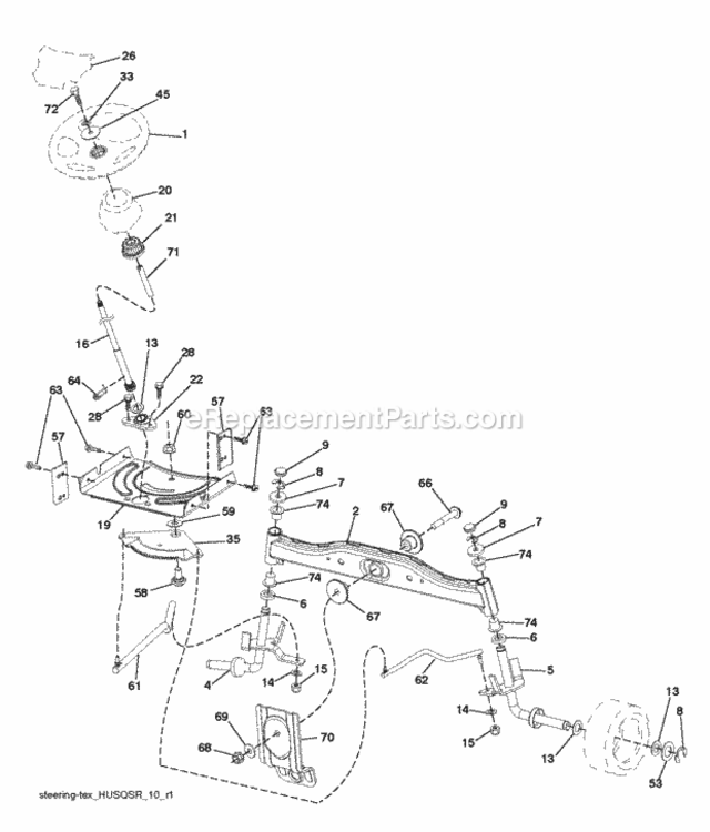 Page I Diagram and Parts List for P125107H 2010-09 Husqvarna Lawn Tractor