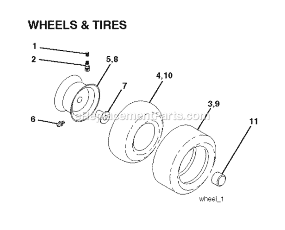 Page K Diagram and Parts List for P12597HRB 2010-09 Husqvarna Lawn Tractor