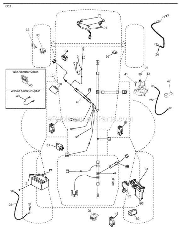 Page E Diagram and Parts List for P12597HRB 2010-09 Husqvarna Lawn Tractor