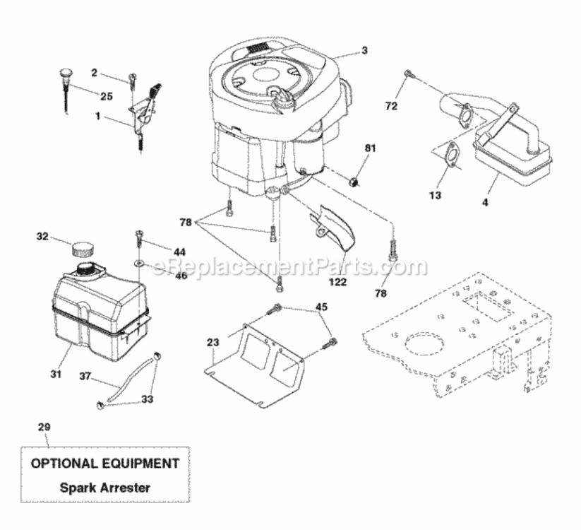 Page F Diagram and Parts List for P12597HRB 2010-09 Husqvarna Lawn Tractor
