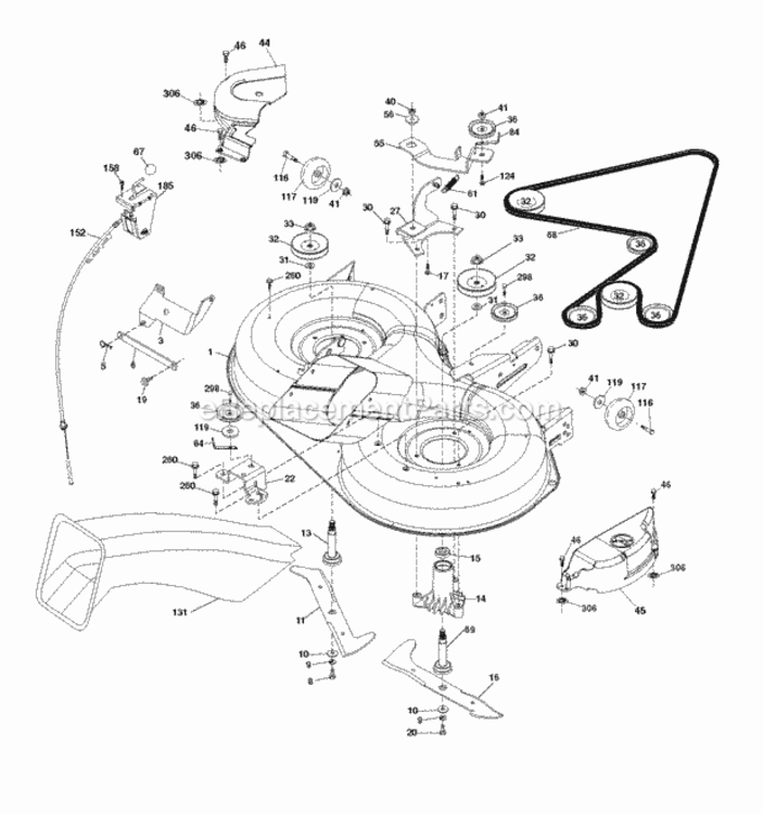Page G Diagram and Parts List for P12597HRB 2010-09 Husqvarna Lawn Tractor
