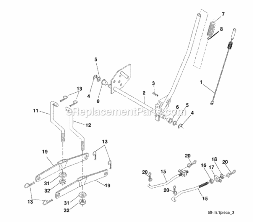 Page H Diagram and Parts List for P12597HRB 2010-09 Husqvarna Lawn Tractor