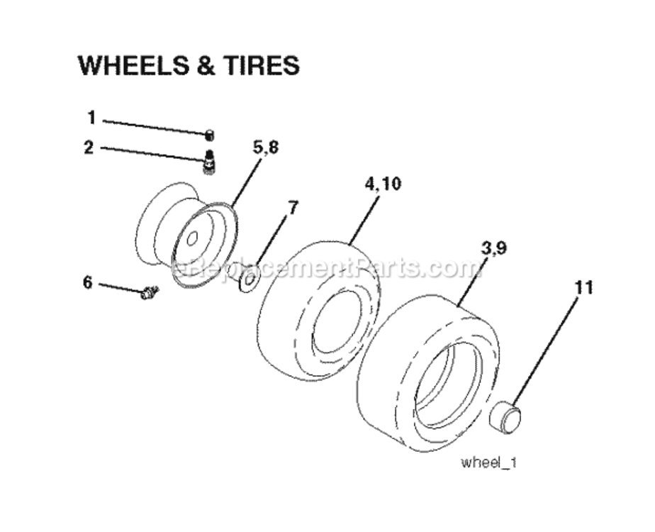 Page K Diagram and Parts List for P12597RB 2010-09 Husqvarna Lawn Tractor