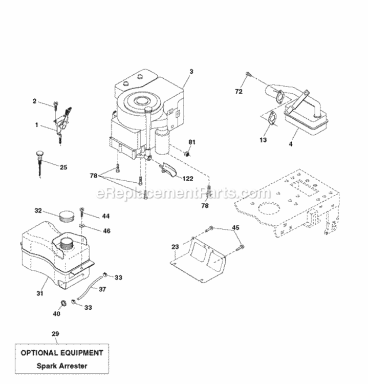 Page F Diagram and Parts List for P12597RB 2010-09 Husqvarna Lawn Tractor