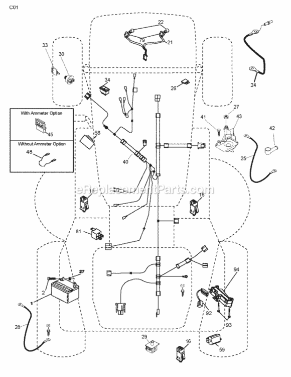 Electrical Diagram and Parts List for P12597RB 2011-08 Husqvarna Lawn Tractor