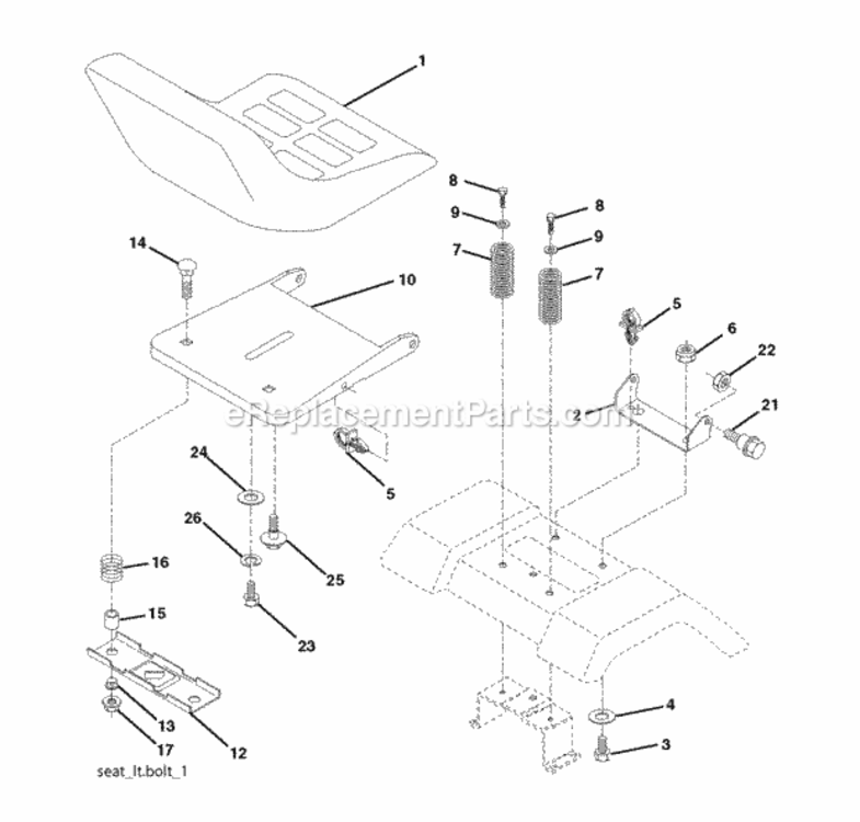 Page H Diagram and Parts List for P12597 2010-09 Husqvarna Lawn Tractor