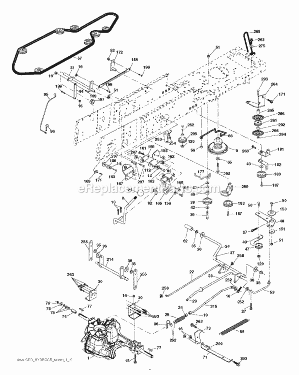 Page D Diagram and Parts List for P155107HRB 2010-09 Husqvarna Lawn Tractor