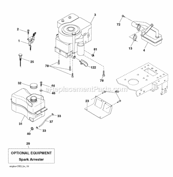 Page F Diagram and Parts List for P155107HRB 2010-09 Husqvarna Lawn Tractor
