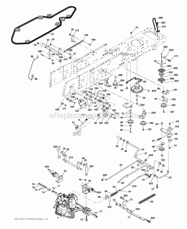 Page D Diagram and Parts List for P185107HRB 2010-09 Husqvarna Lawn Tractor